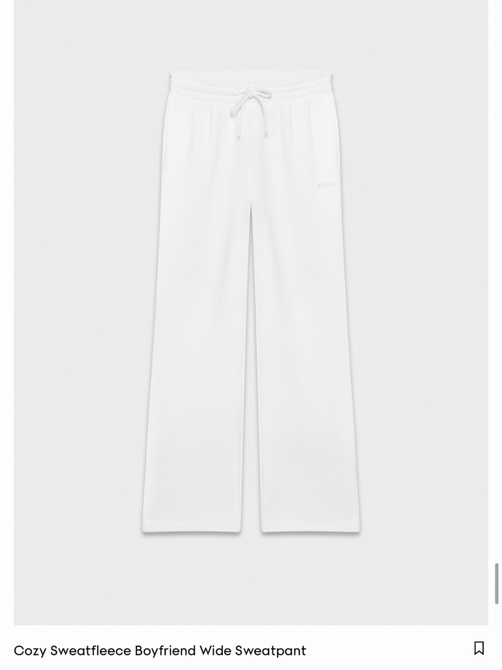 Aritzia Wide-Leg Sweatfleece Pants - White
